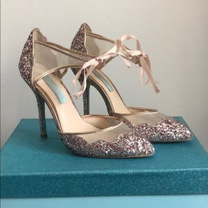 Sparkly Rose Gold Betsey Johnson heels